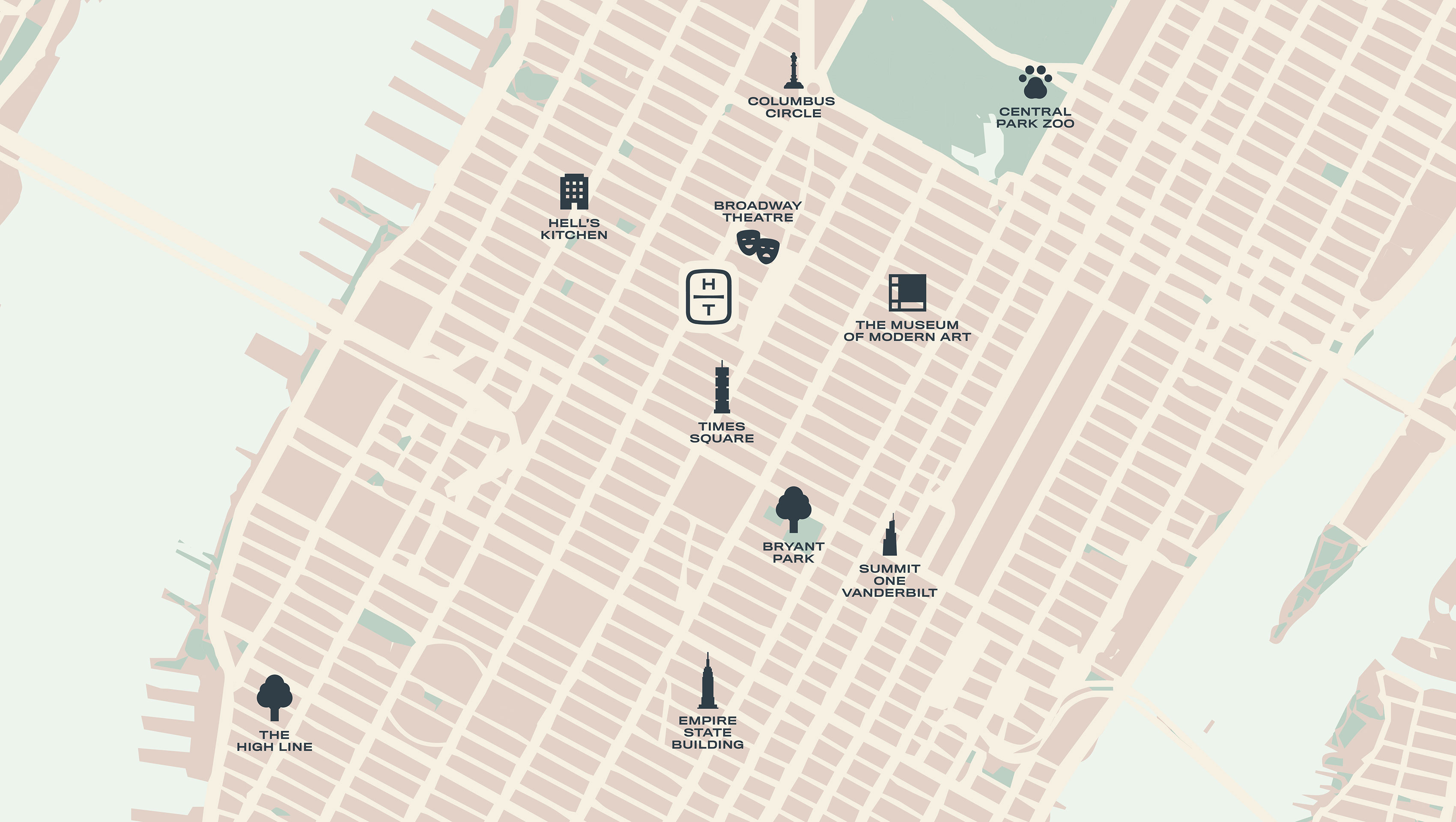 Map of The Theta Hotel Location in NYC