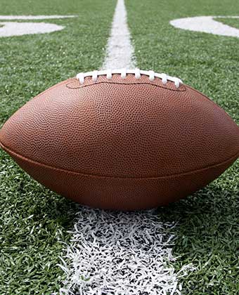 Football on field